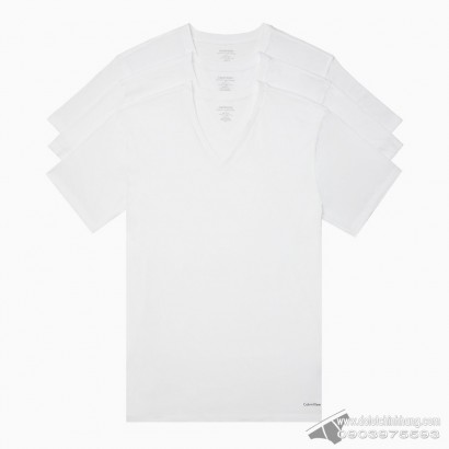 Áo lót nam Calvin Klein NB4012 Cotton Classic Fit V-Neck Tee 3-pack White